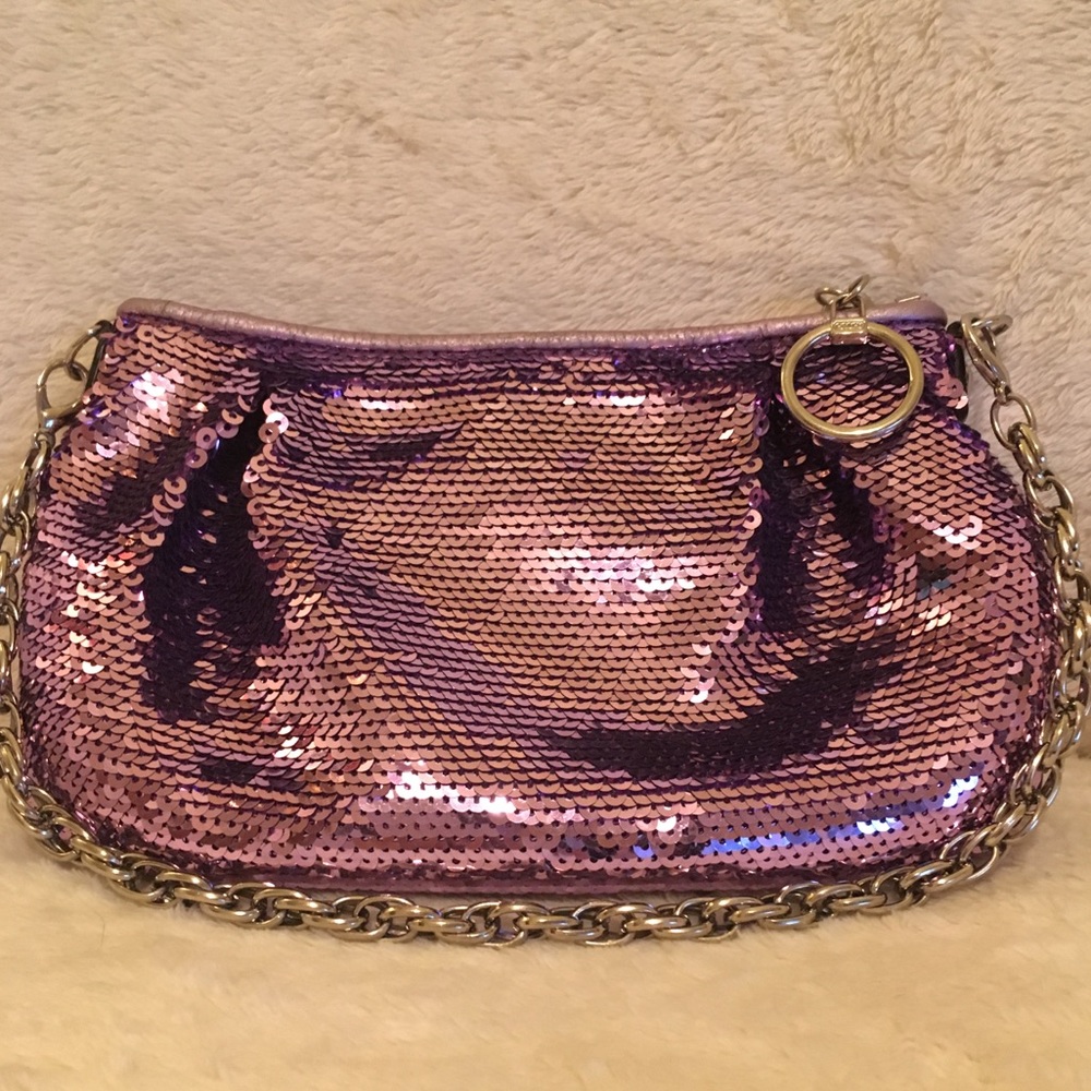 Authentic Coach RARE Purple Poppy Sequin Clutch